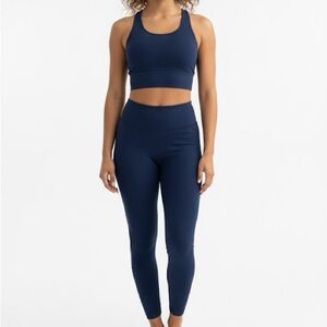 Women's bluish/dark grayish High-Waisted set stronger women set ribbed seamless